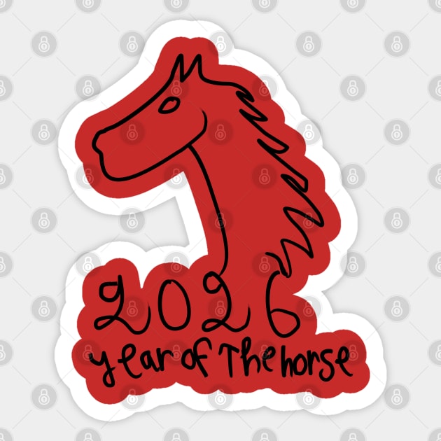 Year of the Horse 2026 - Chinese Zodiac Celebration Sticker by Creatifly Graphic Tees